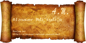 Alznauer Mátyás névjegykártya